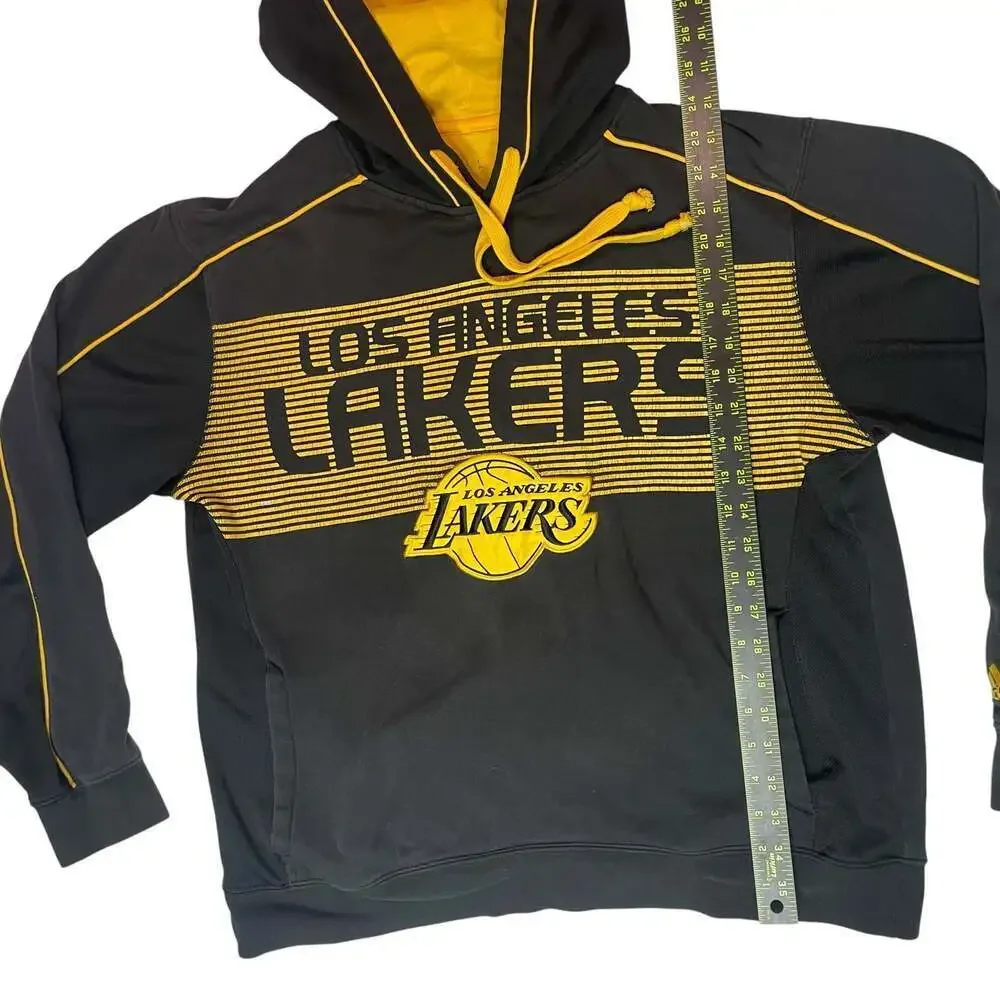 Adidas Los Angeles Lakers Hoodie Black Yellow NBA Pullover Sweatshirt